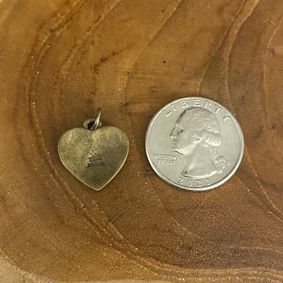 RETIRED Jeep Collins Heart Charm, Brass - Picture 2 of 2
